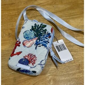 Vera Bradley Anchors Aweigh Lighten Up RFID‎ Mini Cellphone Crossbody Blue